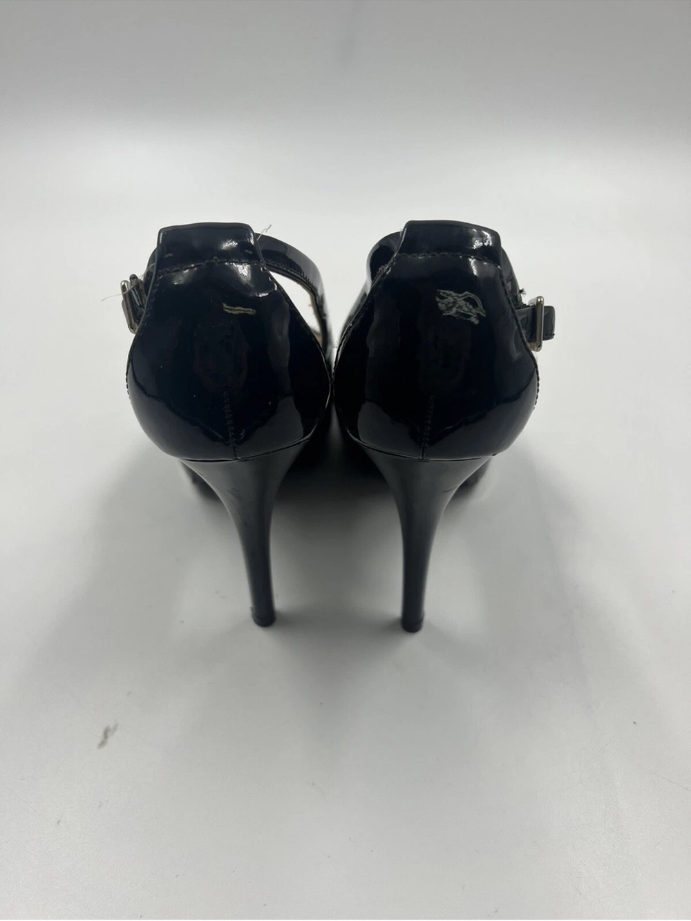 Guess Patent Black Stiletto Heel Shoes Woman Size 7 - Picture 3 of 5